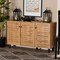 Baxton Studio Winda Modern and Contemporary Oak Brown Finished Wood 3-Door Shoe Cabinet 189-11988-ZORO - alternate 1